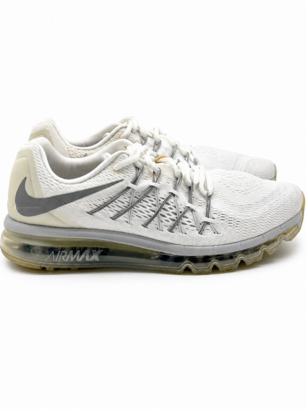 Nike Air Max 2015 White Gray Running Shoes Men’s Size 11.5 698902-100